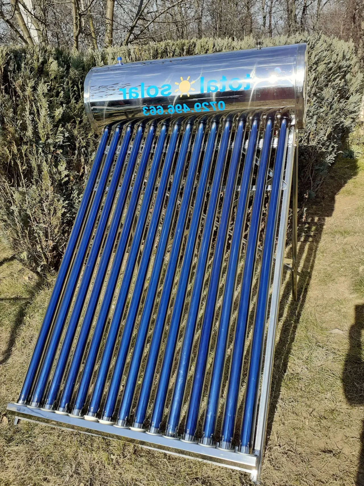 Panou solar nepresurizat, boiler 200 L, 20 tuburi, controler TK7