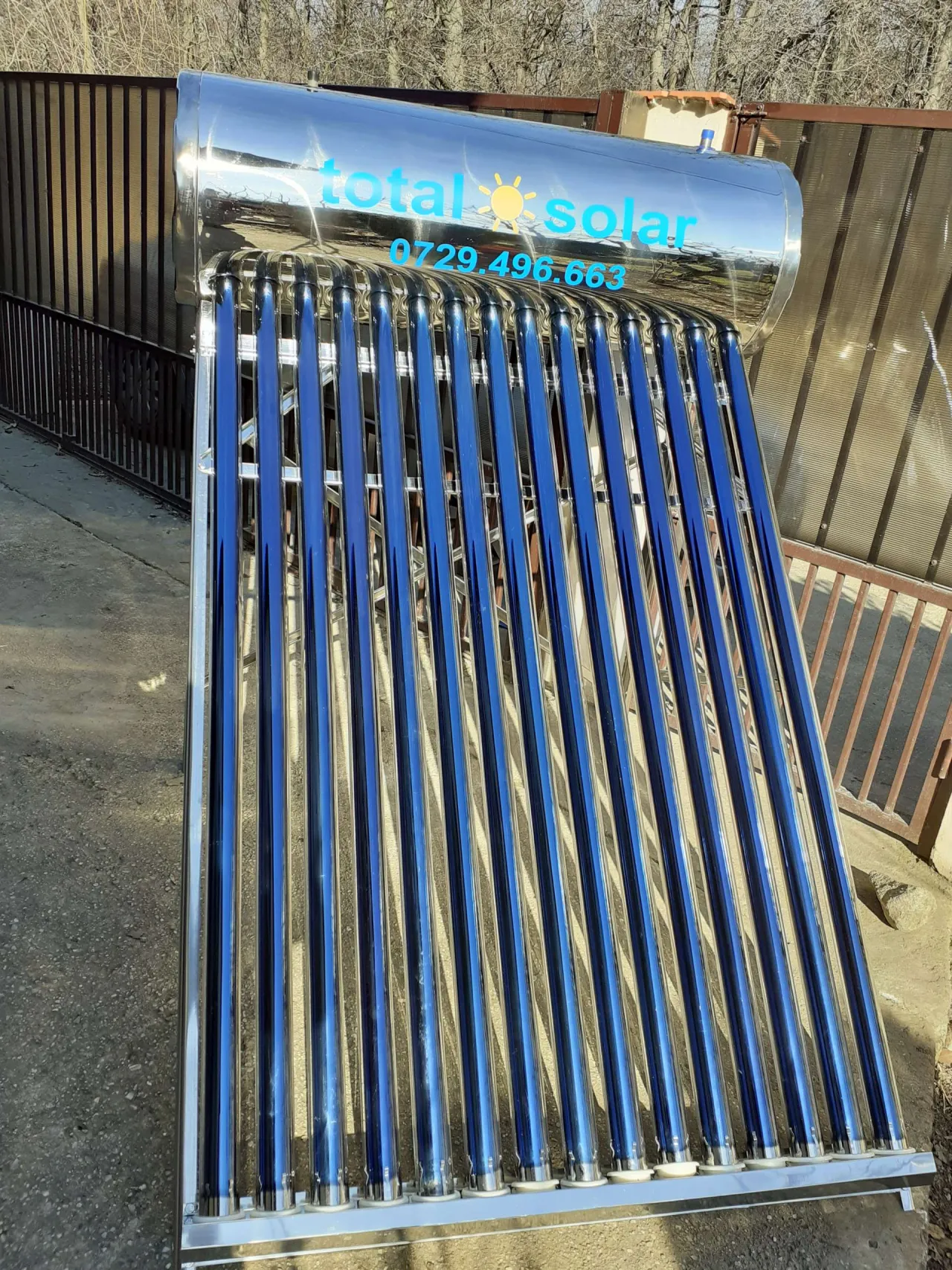 Panou solar nepresurizat, boiler 200 L, 20 tuburi, controler TK7