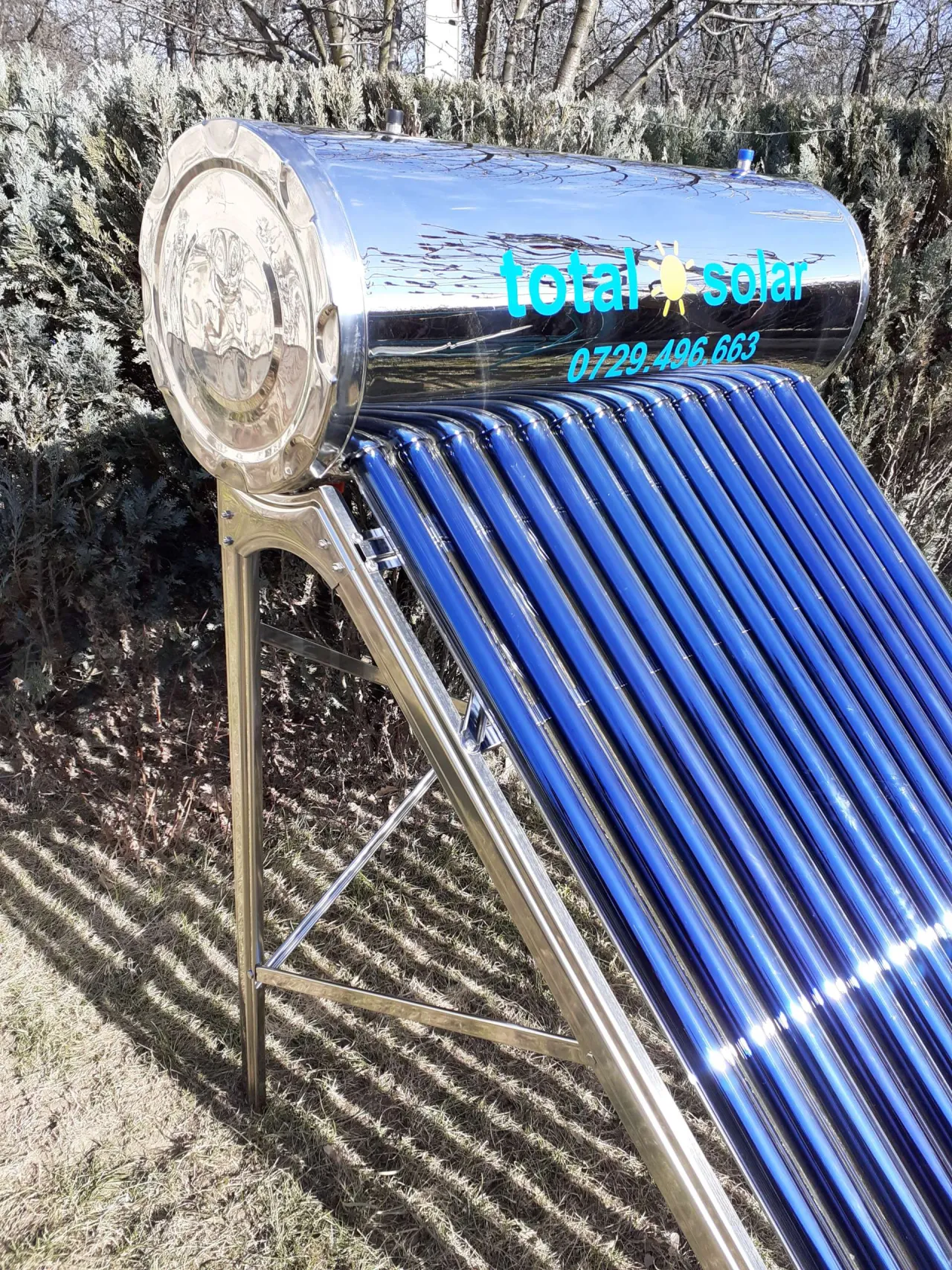 Panou solar presurizat cu heat pipe, boiler 200 L, 20 tuburi