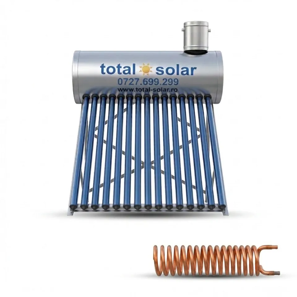 Panou solar presurizat cu serpentină, boiler 150 L, 15 tuburi, controler TK7