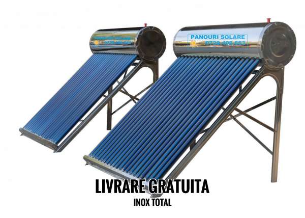 Panou solar presurizat, inox -10 tuburi vidate cu heat pipe cu boiler cu 100 litri, supapă antivid, supapă de presiune/termică, supapă de sens,anod de magneziu - imagine 9